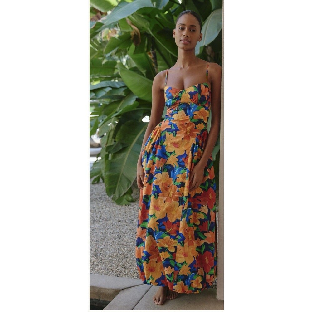 Anthropologie Farm Rio Sleeveless Maxi Nina Floral Size Medium Dress NWT